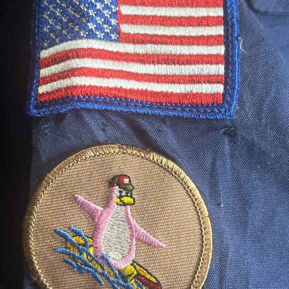 Vintage Boy Scouts of America Youth Medium Short Sleeve Uniform Shirt Roosevelt - Picture 2 of 6